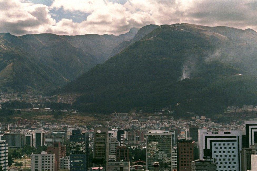 Quito skyline in Ecuador