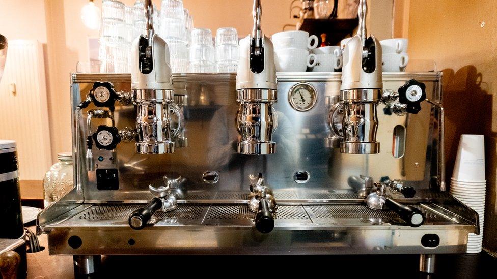 Large commercial coffee machine