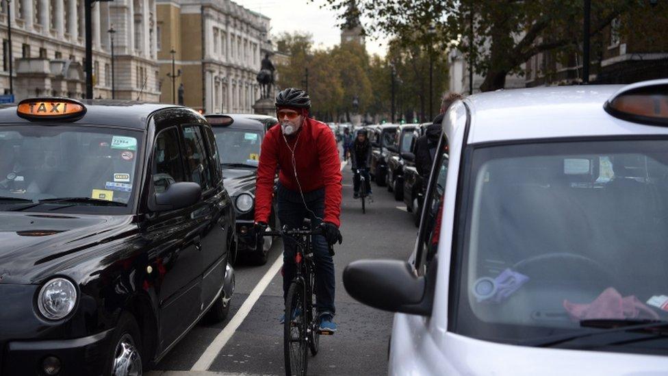 Cyclist in central London