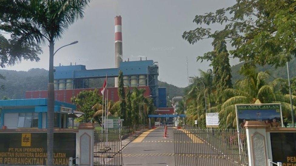 Coal-fired power plant at Tarahan, near Lampung, Indonesia