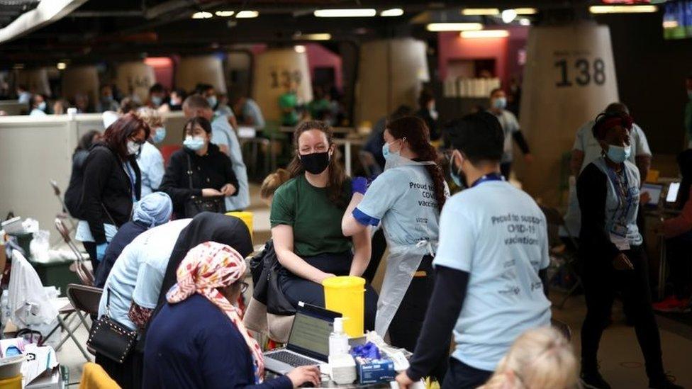 Vaccine centre at the London Stadium