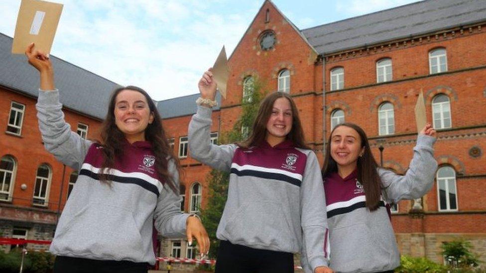 Pupils from St Dominic's Grammar School for Girls received their exam results on Thursday