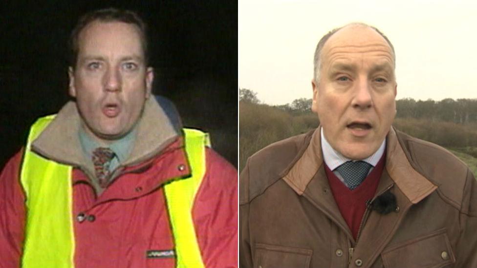 BBC South Today reporter Paul Clifton in 1996 and 2015