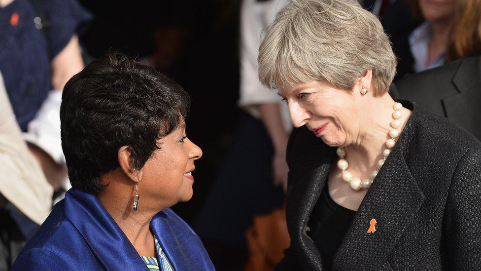 Baroness Doreen Lawrence and Prime Minister Theresa May