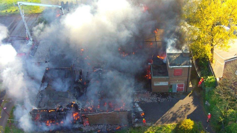 Fire at disused school