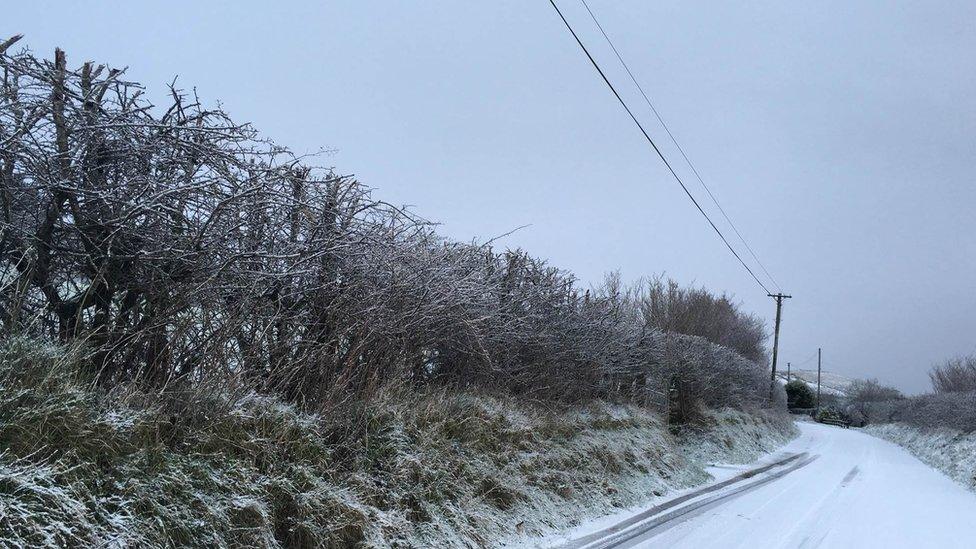 Snow on Moorfields near Ballymena, County Antrim