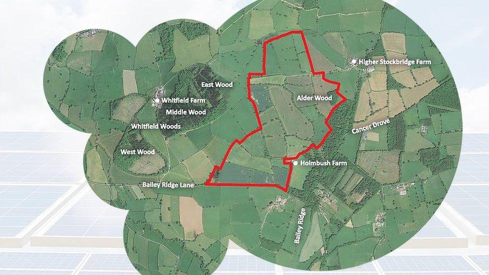 Proposed site of solar farm in Longburton