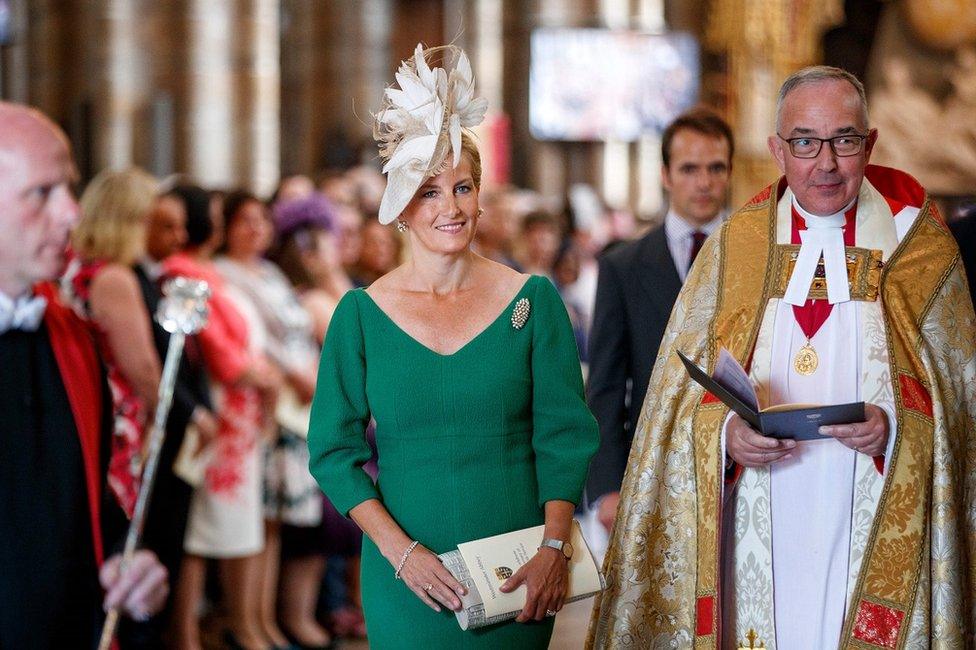 Sophie, Countess of Wessex attends a service in Westminster Abbey to mark the 70th anniversary of the NHS