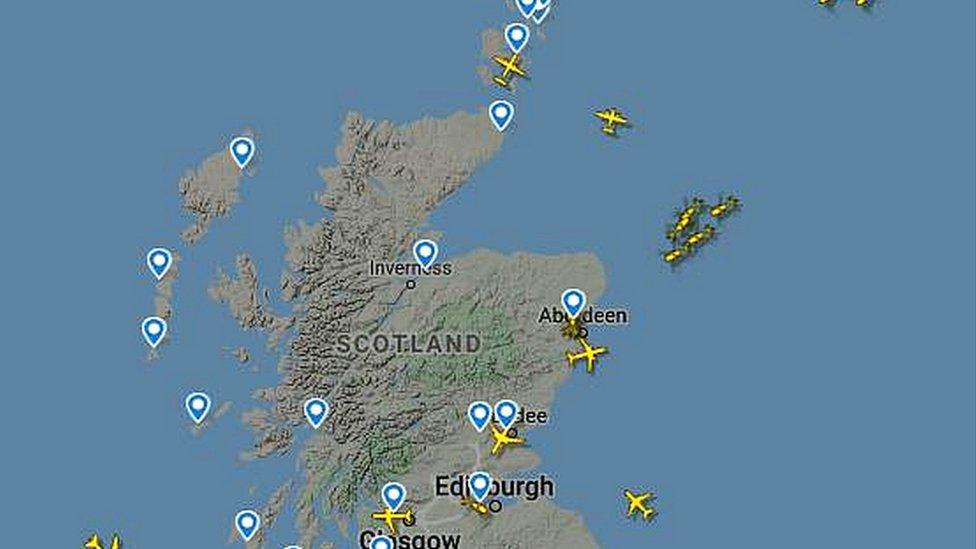 flights over Scotland