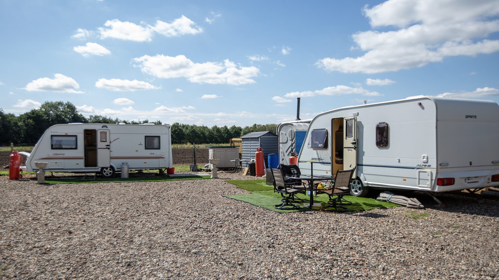 Two caravans on the land in Newark