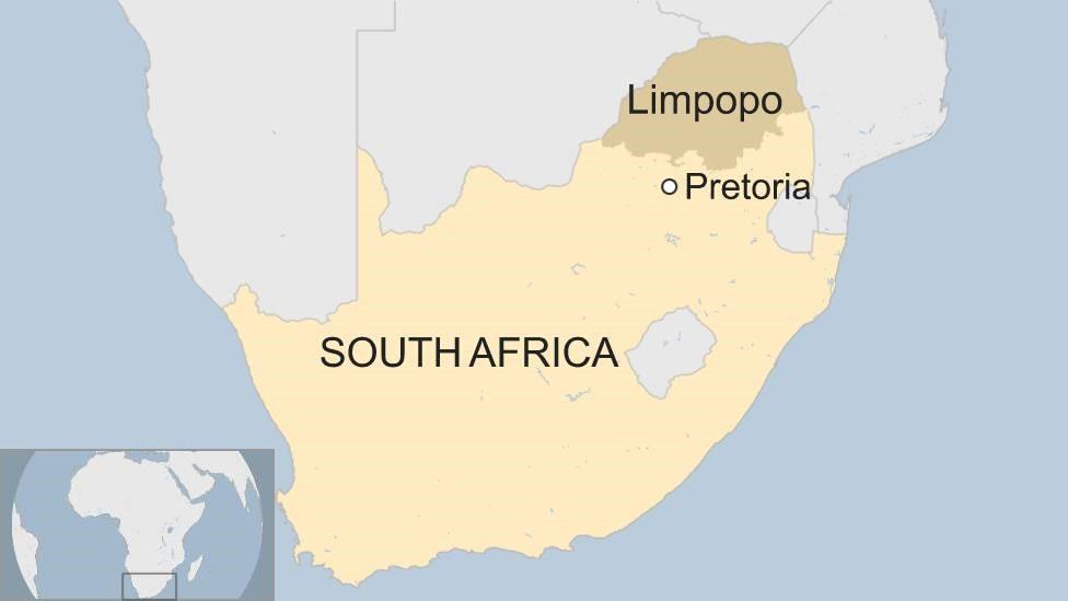 Map showing location of Limpopo