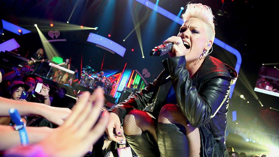 Singer Pink performs onstage during the 2012 iHeartRadio Music Festival