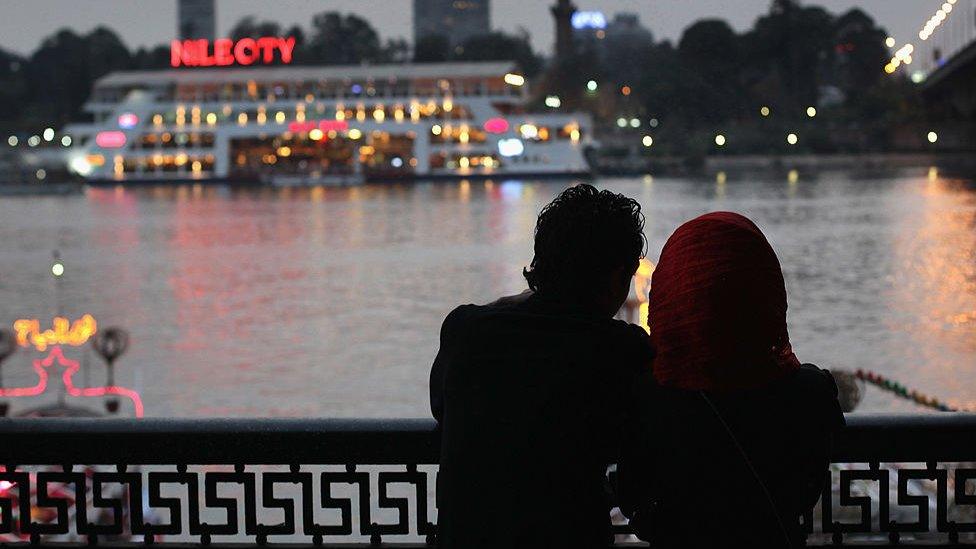 Couple look out over River Nile (file photo)