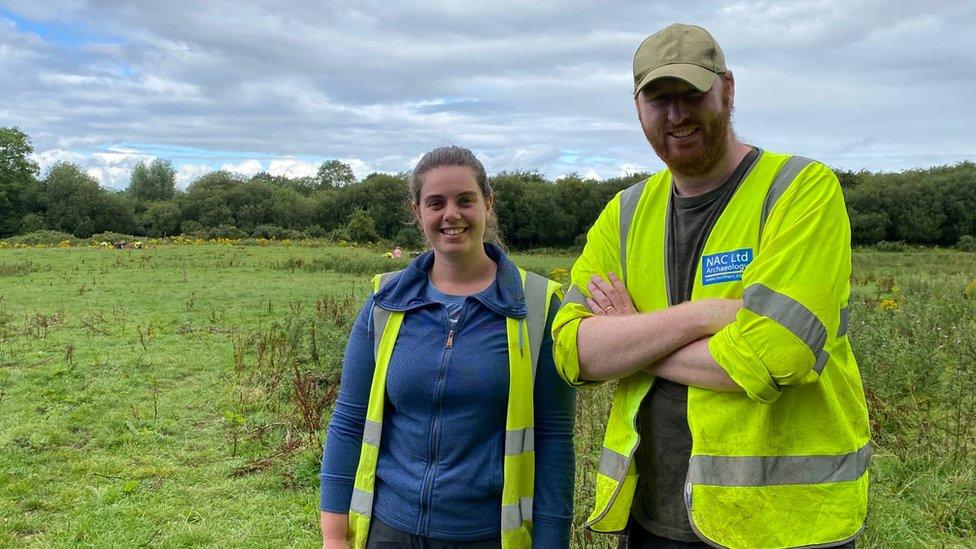 Archaeologists Katy McMonagle and Stuart Alexander