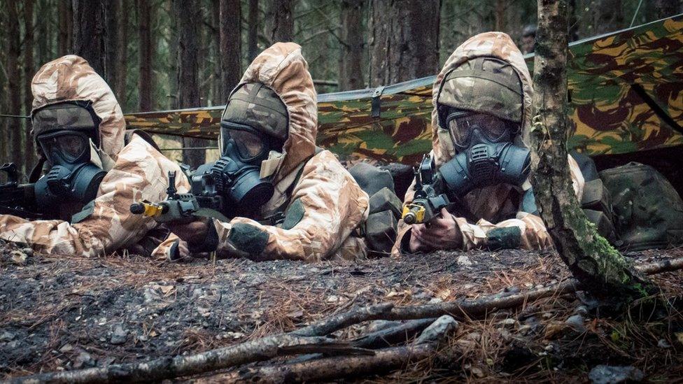 Recruits on exercise