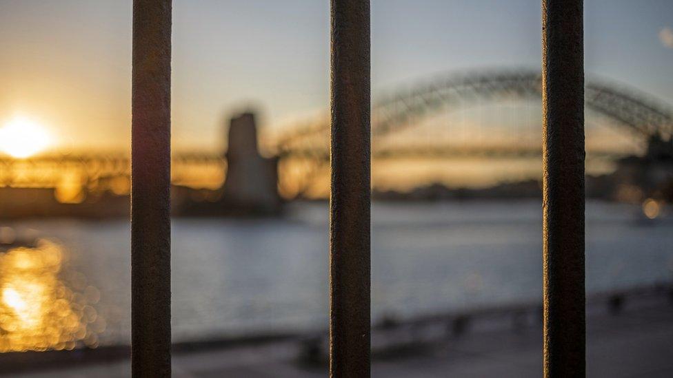 Sydney, Australia, in lockdown, with the Sydney Harbour bridge