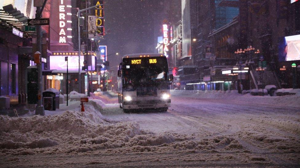 Snow storm in New York City