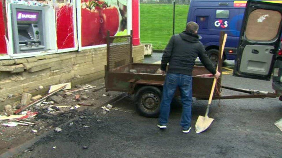 Damage to ATM machine