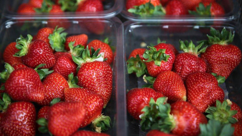 Punnets of strawberries