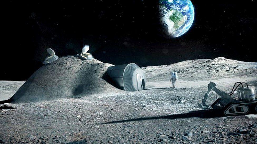 An artist's impression of how settlements on the Moon could one day look.