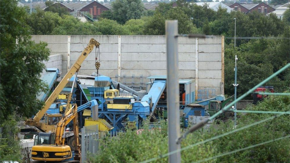 The scene at Hawkeswood recycling