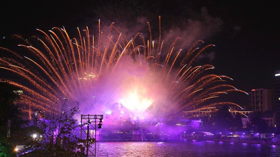 Celebrations in Frankurt am Main for reunification anniversary