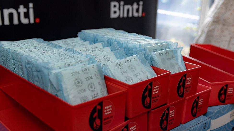 Binti period products on display