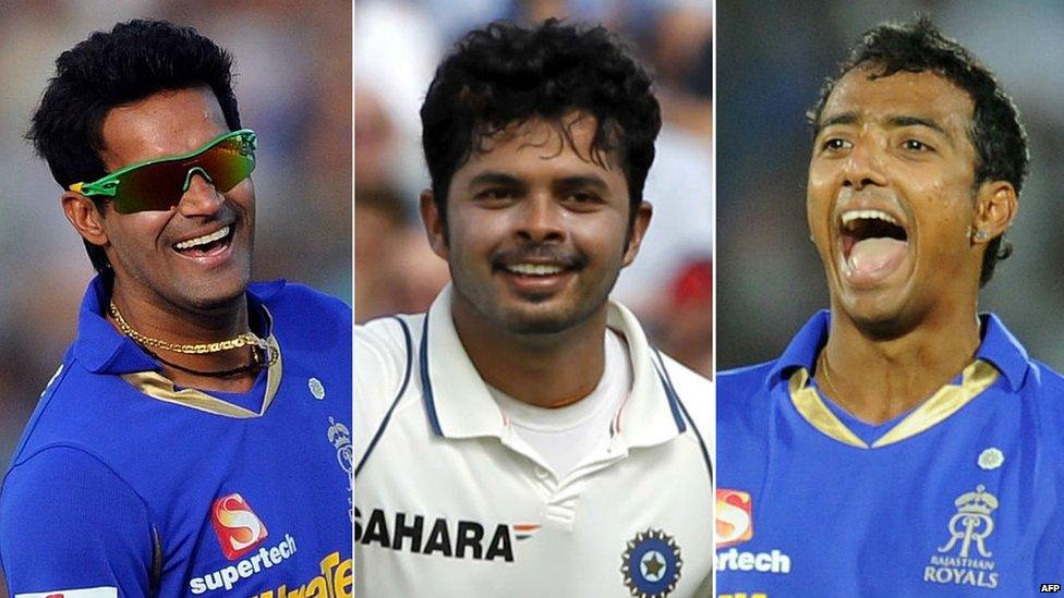 (L-R) Ajit Chandila, Shanthakumaran Sreesanth and Ankeet Chavan (file photos)