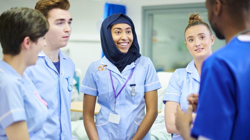 group of student nurses