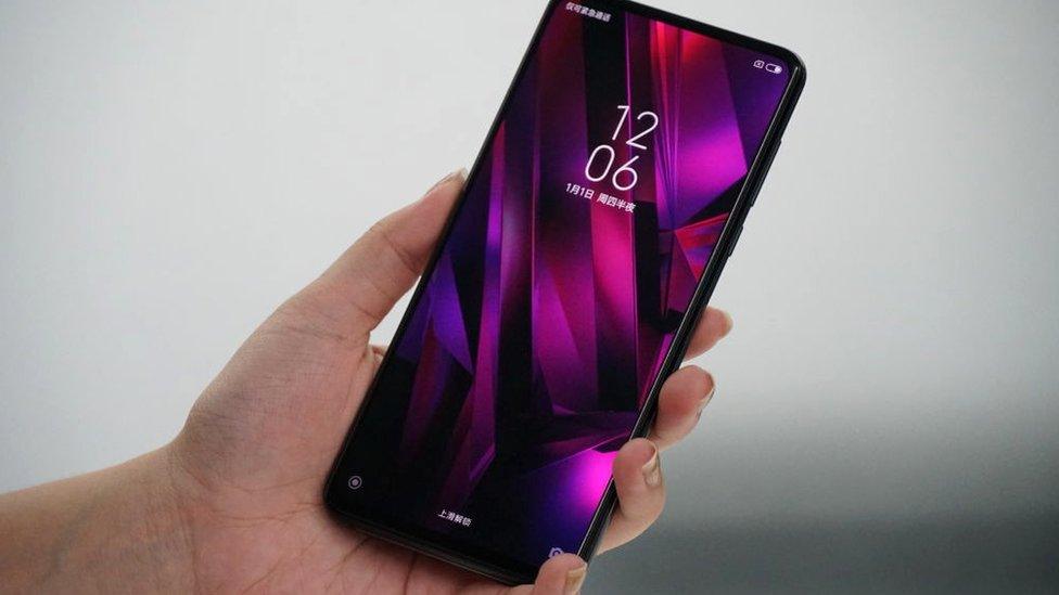 A Xiaomi Mi Mix 3 smartphone