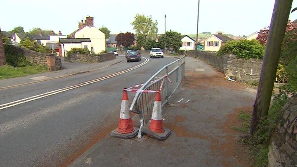 Accident scene in Belper