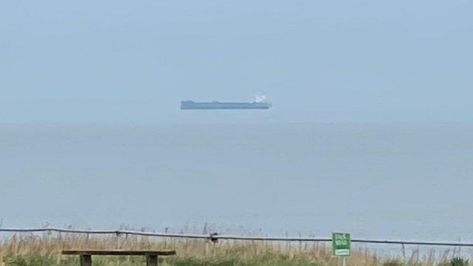 Ship off South Shields coast