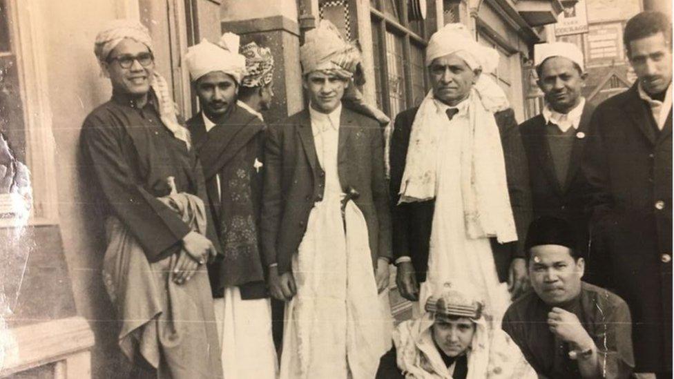 A group of men in Yemeni dress during Eid