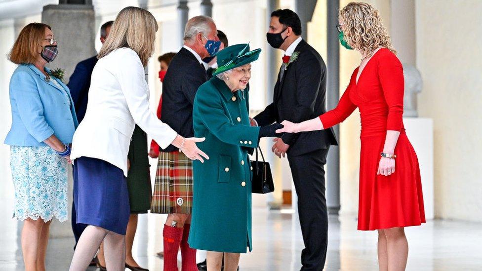 Lorna Slater meeting the Queen