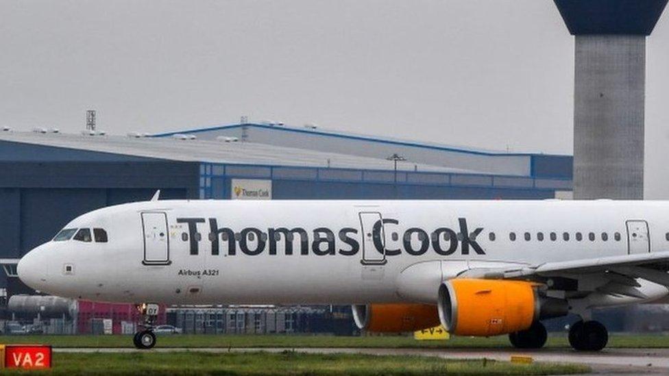 Thomas Cook plane at Manchester airport