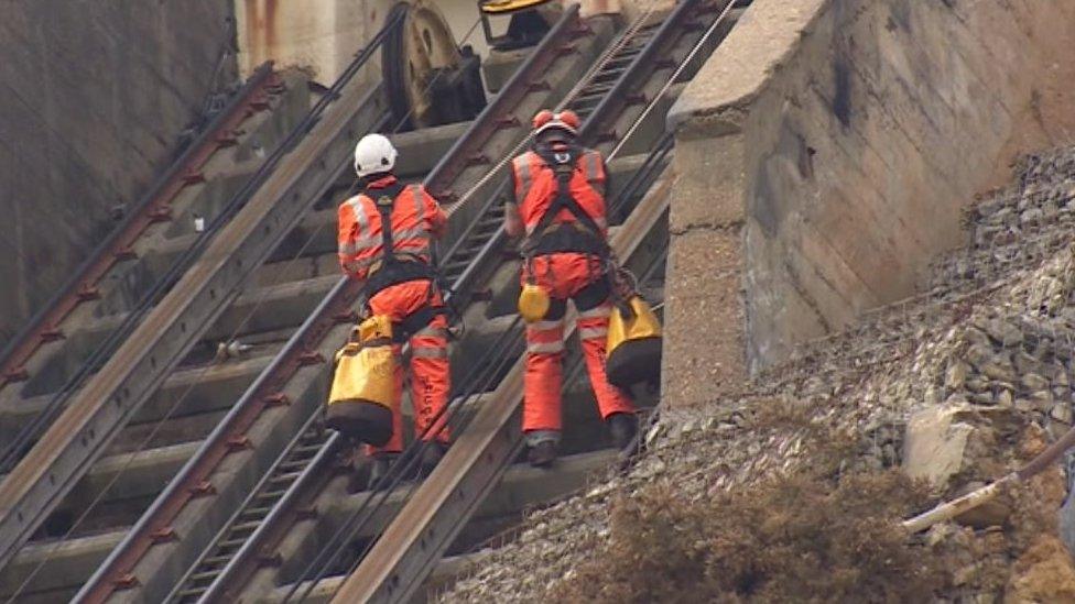 Abseiling team working onsite