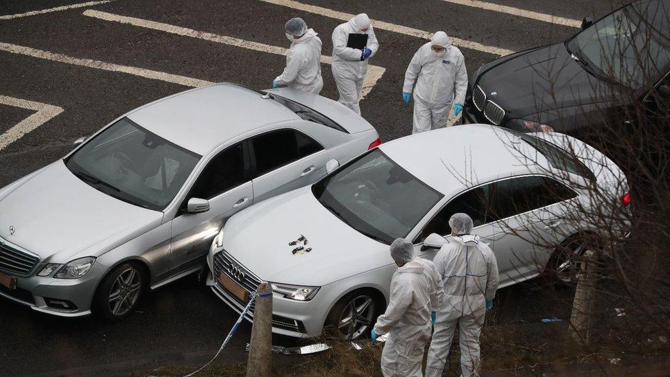 Scene of shooting on M62