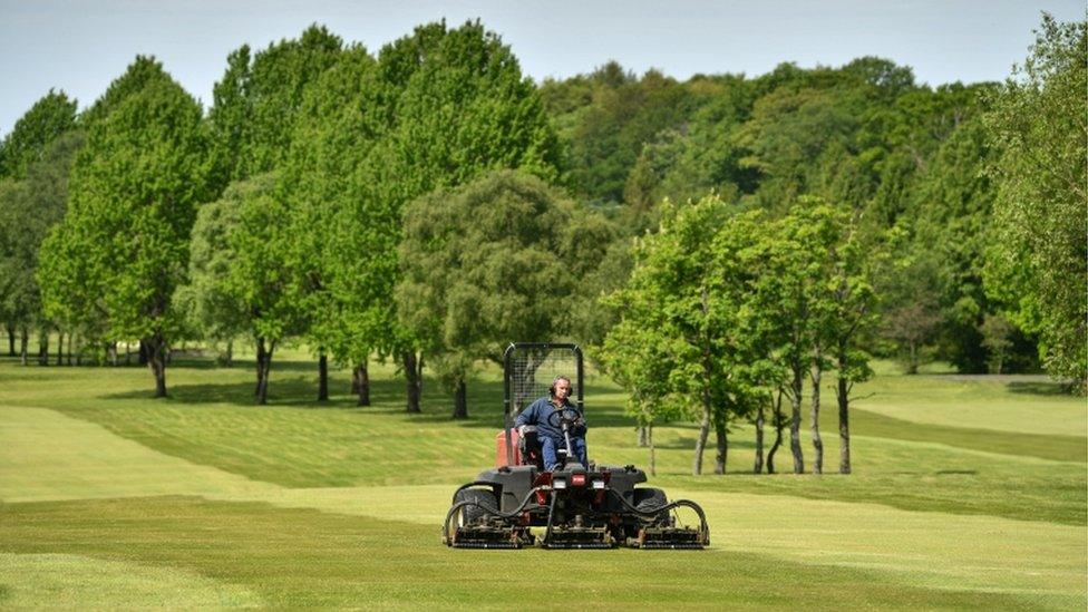 greenskeepers prepare Cowglen Golf Course