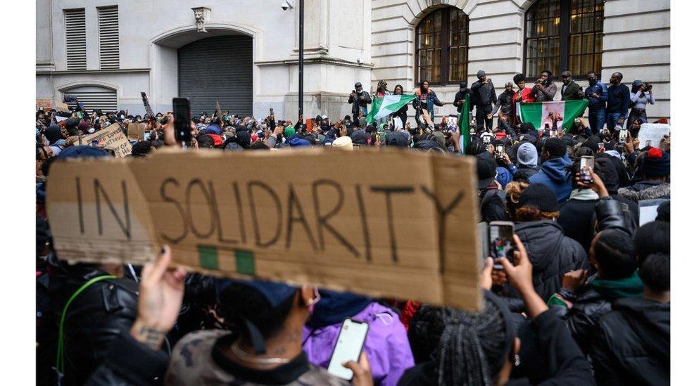 A protest in London against Special Anti-Robbery Squad