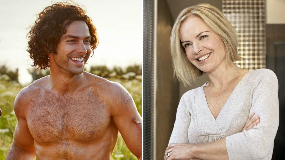 Aidan Turner and Mariella Frostrup