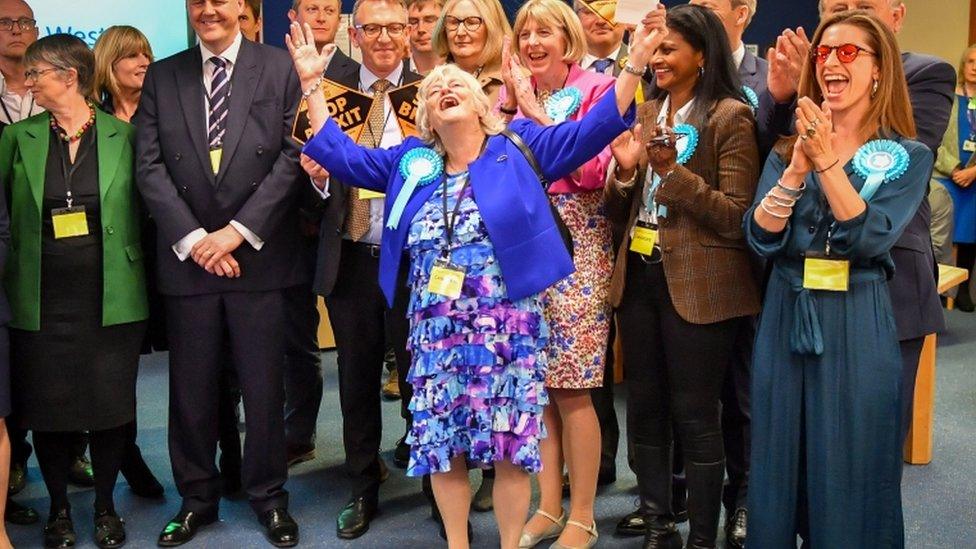 Jubilant Brexit Party supporters