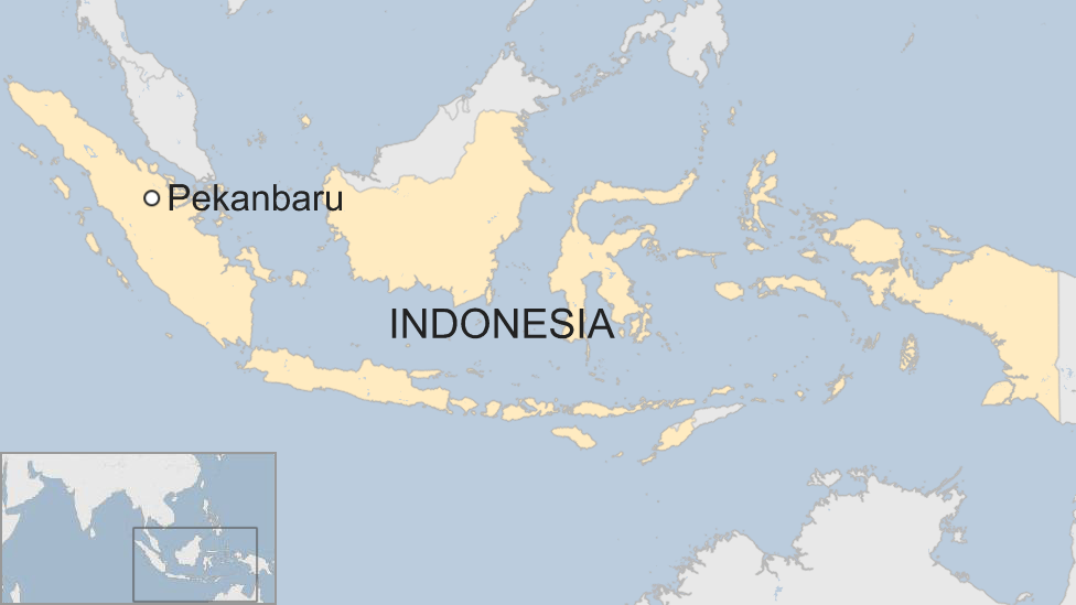 map of Indonesia showing location of Pekanbaru