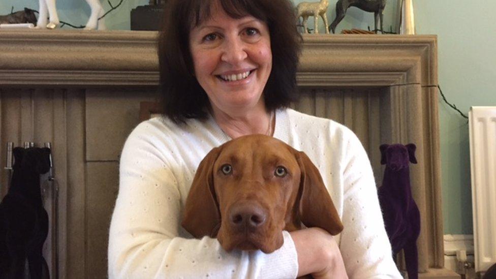 Gwen Bailey with her Vizsla, Otto