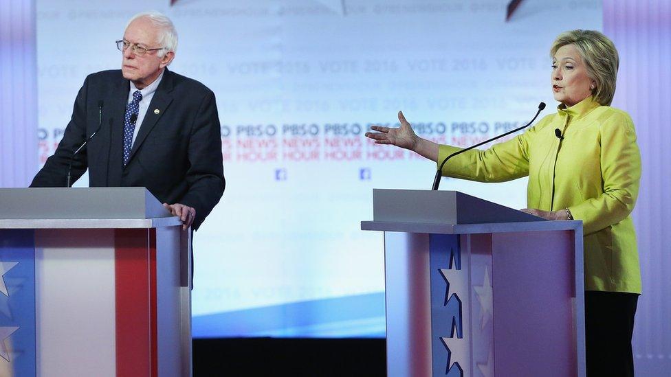 Hillary Clinton and Bernie Sanders debate in Wisconsin.