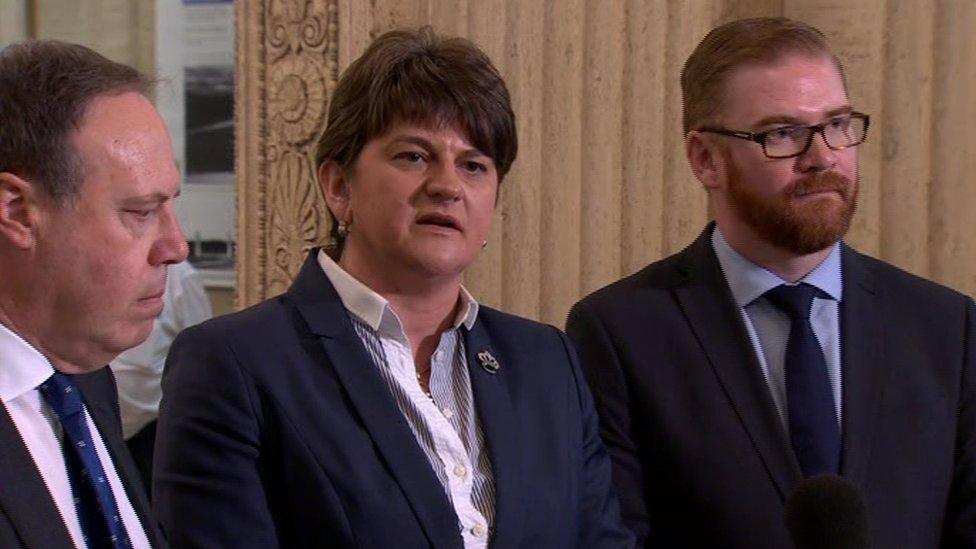 Nigel Dodds, Arlene Foster and Simon Hamilton