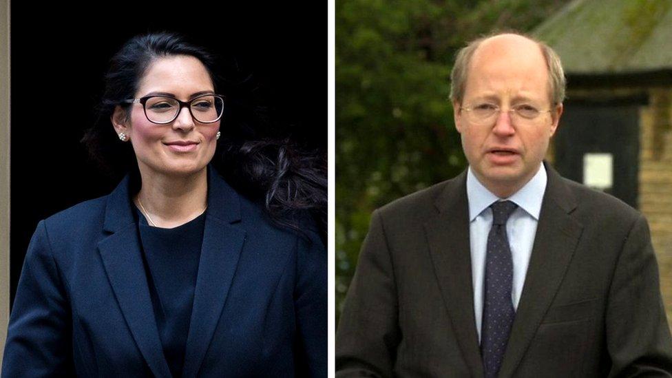 Composite of Priti Patel and Philip Rutnam