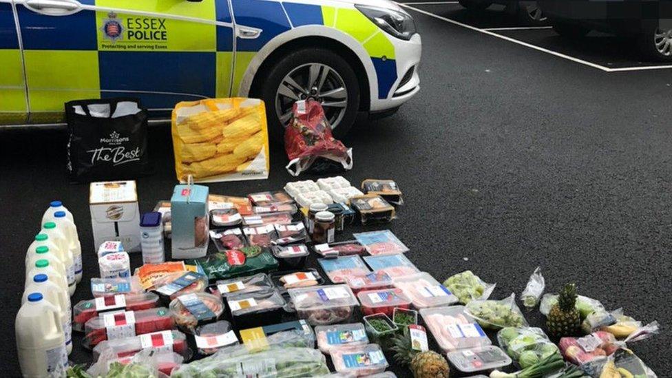 Stolen goods near an Essex Police car