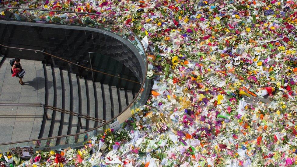 A view of Martin Place where thousands of floral tributes lay last December for deceased hostages Tori Johnson and Katrina Dawson