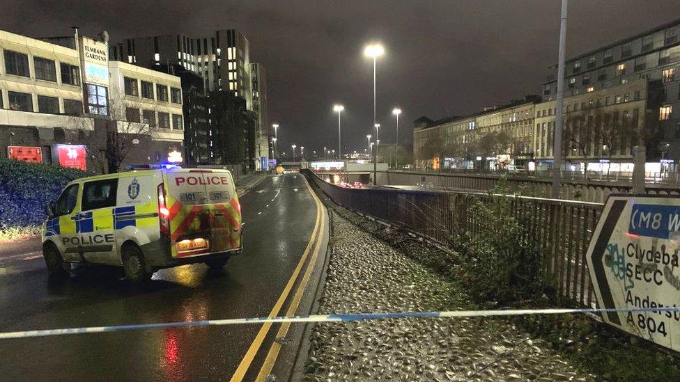 Car crash scene near St Vincent Street