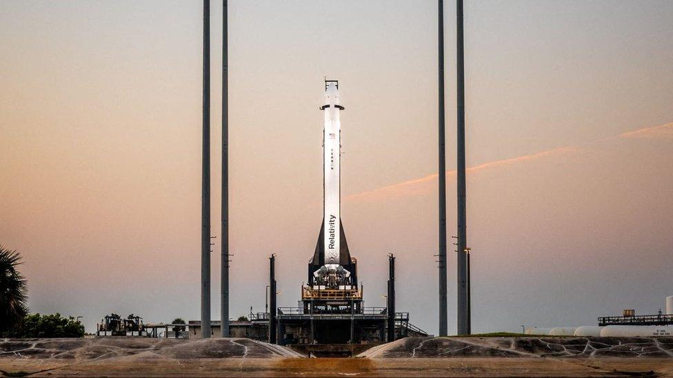 Terran One rocket waiting to launch